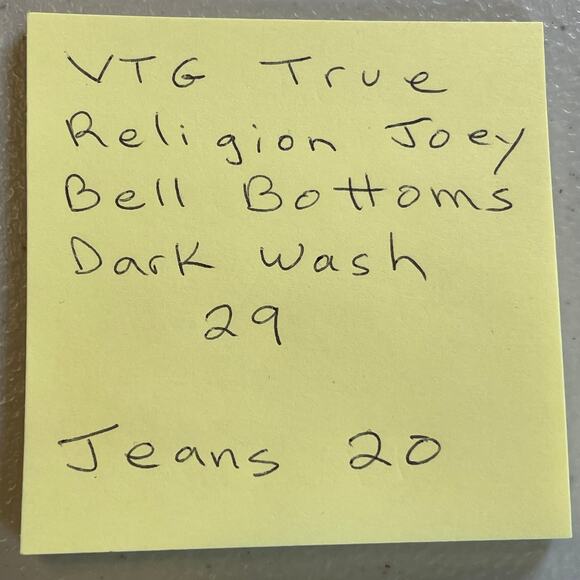 True Religion Womens 29 Vintage Joey Bell Bottoms Dark Wash Metallic Gold Trim - Picture 12 of 12